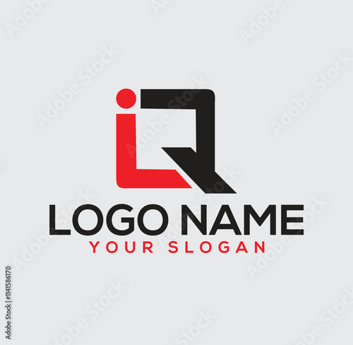 illustration of letter IQ   symbol business logo design