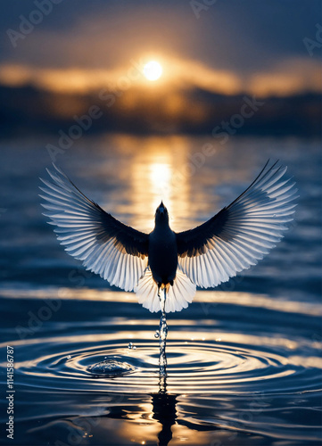 bird in the water