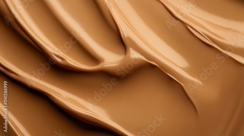 Close-up textured background of brown liquid. Background Close-up view of the surface of beauty cosmetics for skin care and beauty care.