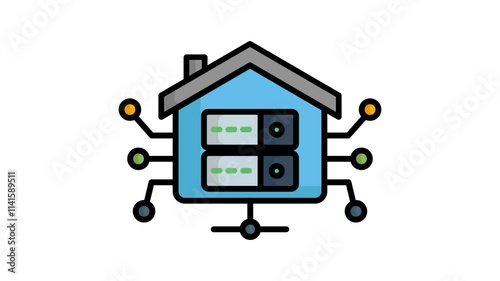 Data warehouse animated icon. animated  icon related to IT architecture, network. suitable for user interface, provide visual feedback, and more