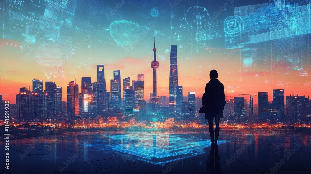 Traveler exploring a new city with a map Traveler exploring a new city with a map