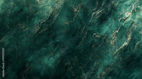 Emerald Green Marble Texture with Golden Veins - Luxurious Background