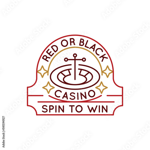 Wallpaper Mural Simple Logo with Casino roulette wheel icon. Simplistic badge capturing the essence of gambling and casino entertainment. A staple icon for any gaming or casino-related content. Vector illustration. Torontodigital.ca