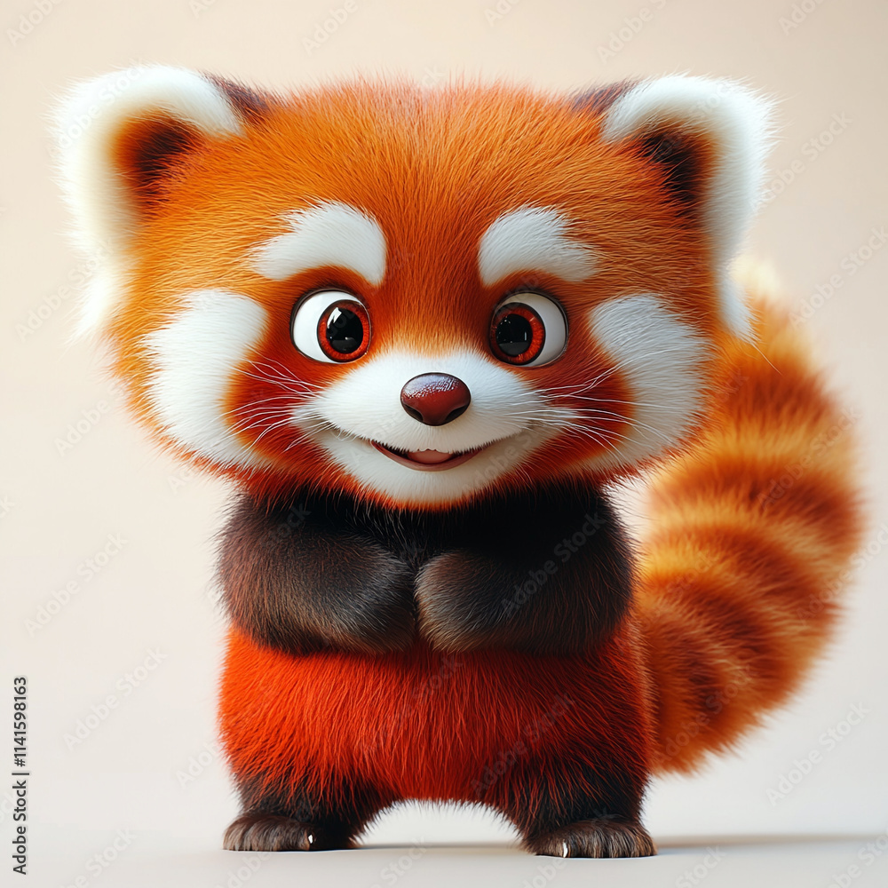 Cute 3D Red Panda Animated Character Illustration Cute 3D Red Panda Animated Character Illustration