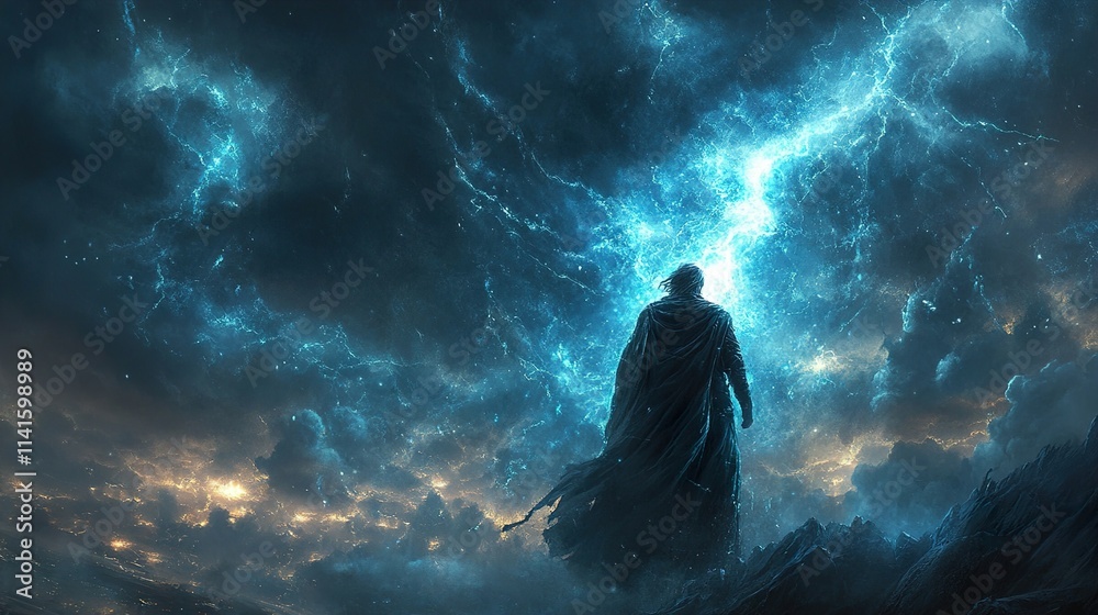 Mystical Figure and Cosmic Storm: A Fantasy Escape Mystical Figure and Cosmic Storm: A Fantasy Escape