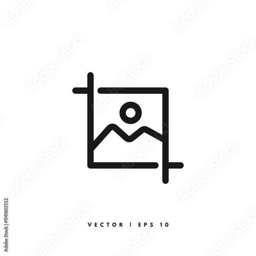 Photo Crop Icon. Editable Stroke
