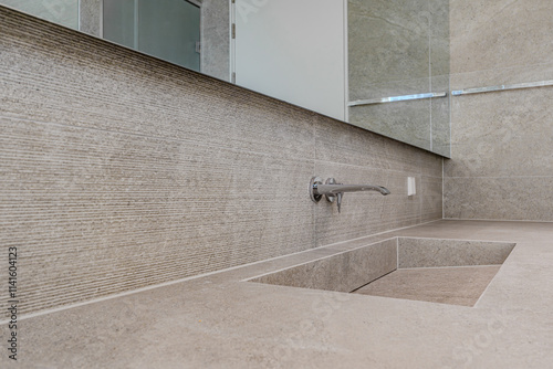 The bathroom sink should be made of marble, it's a trend these days photo