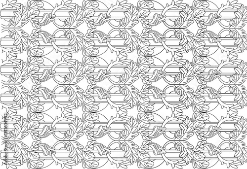 Wallpaper Mural illustration design sketch vector image ornament background pattern natural floral modern classic vintage  Torontodigital.ca