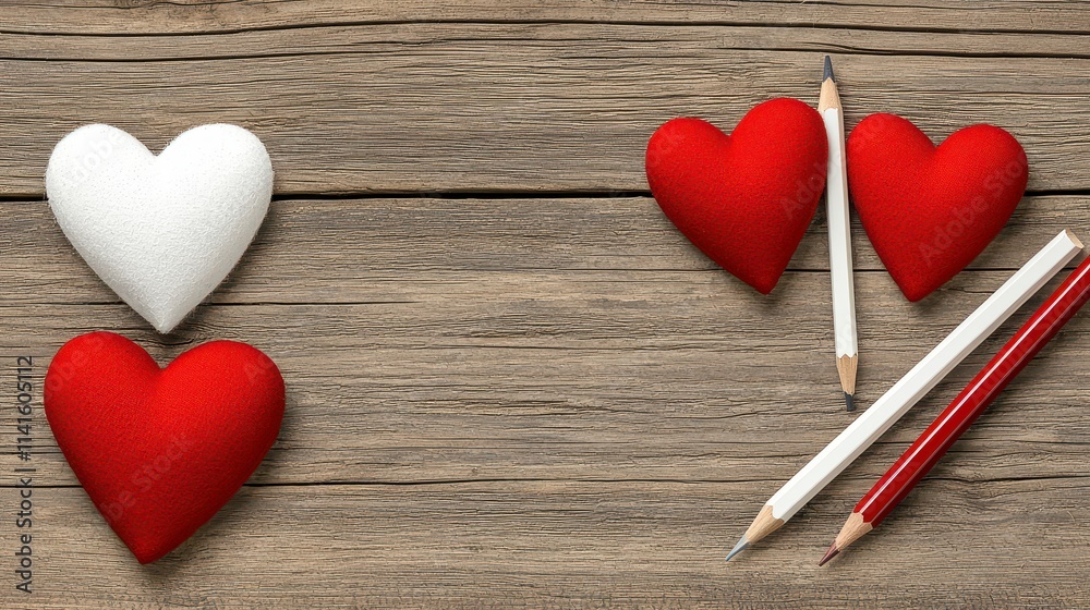 This image features red and white heart-shaped decorations, perfect for romantic occasions. This image features red and white heart-shaped decorations, perfect for romantic occasions.