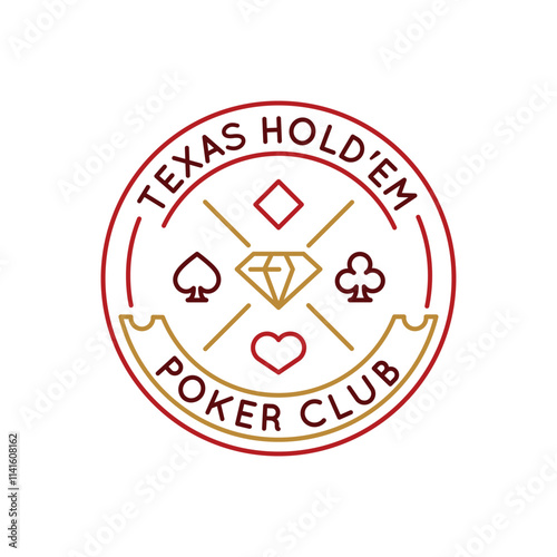 Simple Logo with playing Cards icon featuring the diamond suit, ideal for representing card games like poker and blackjack in apps, websites, and promotional materials. Vector illustration.