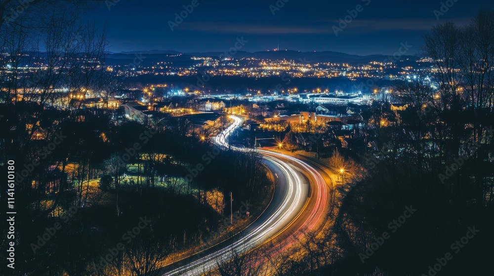 Light trails in a city at night Light trails in a city at night