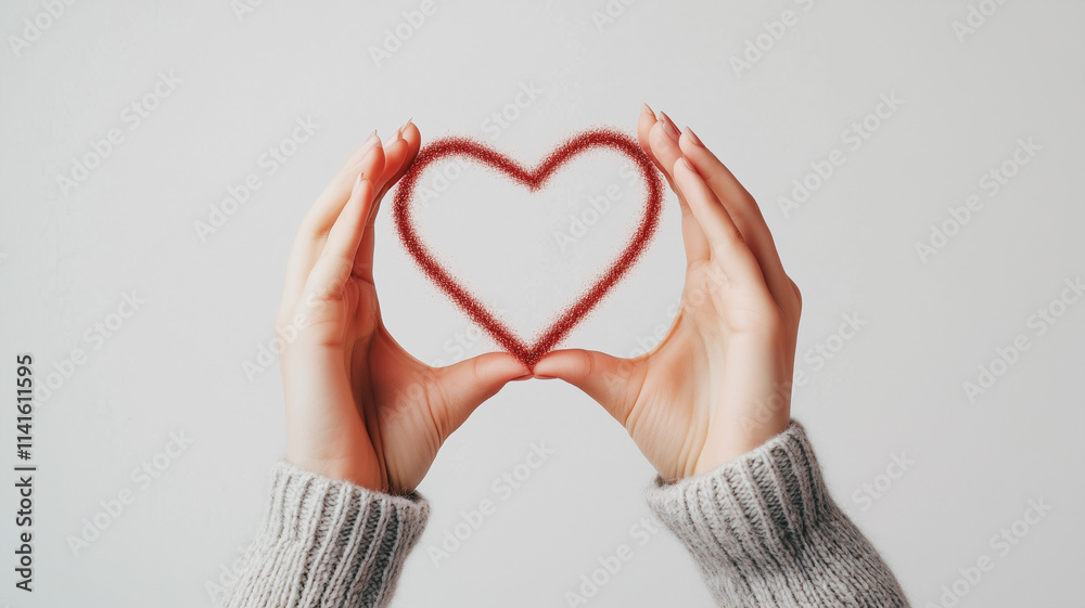 Close-up of hands forming a red heart shape, isolated on a white background with a clipping path. Love concept. Valentine's Day symbol. Close-up of hands forming a red heart shape, isolated on a white background with a clipping path. Love concept. Valentine's Day symbol.