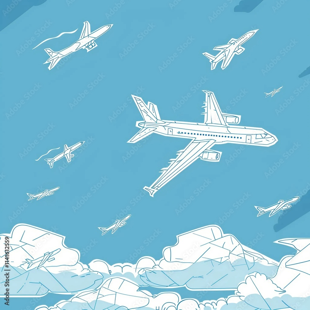 airplane and clouds airplane and clouds