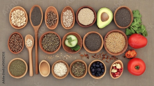 Wallpaper Mural Superfoods: A Collection of Healthy Seeds, Grains, and Nuts Torontodigital.ca