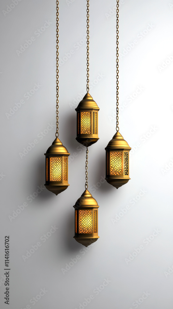 Elegant hanging lanterns with intricate designs, casting soft light, perfect for enhancing ambiance in any space.