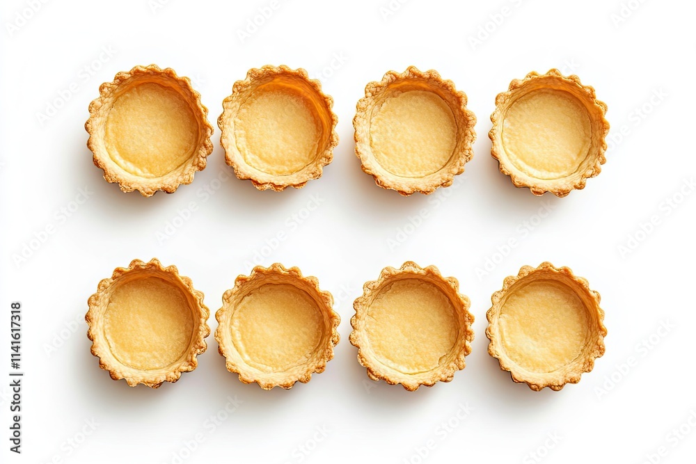 Empty tartlets (tarts, tart shells) isolated on the white background Empty tartlets (tarts, tart shells) isolated on the white background