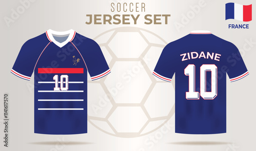 classic france soccer jersey featuring zidanes iconic number 10,