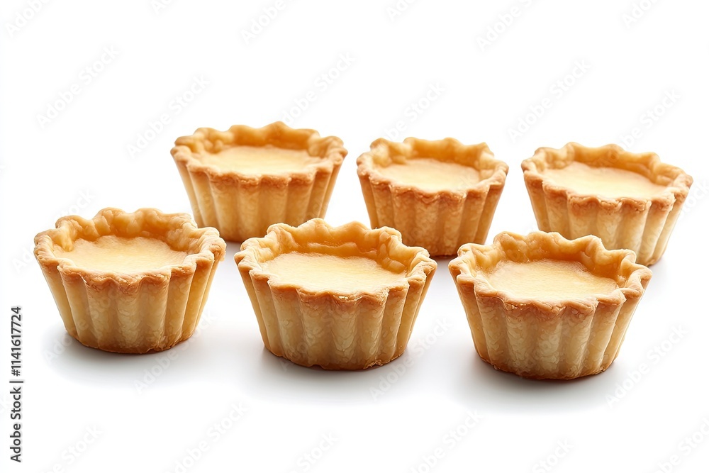 Empty tartlets (tarts, tart shells) isolated on the white background Empty tartlets (tarts, tart shells) isolated on the white background