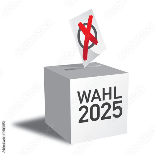 Wahl 2025 - Vektor Illustration isoliert auf weißem Hintergrund - deutscher Text