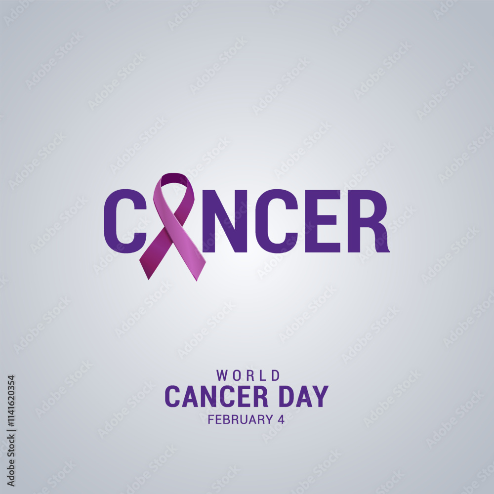 World Cancer Day concept. 4th February World Cancer Day creative banner, poster, 3d Illustration. World Cancer Day concept. 4th February World Cancer Day creative banner, poster, 3d Illustration.