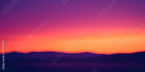Colorful sky at sunset with orange, red, and yellow hues over a serene landscape, featuring clouds, sunlight, and a beautiful horizon