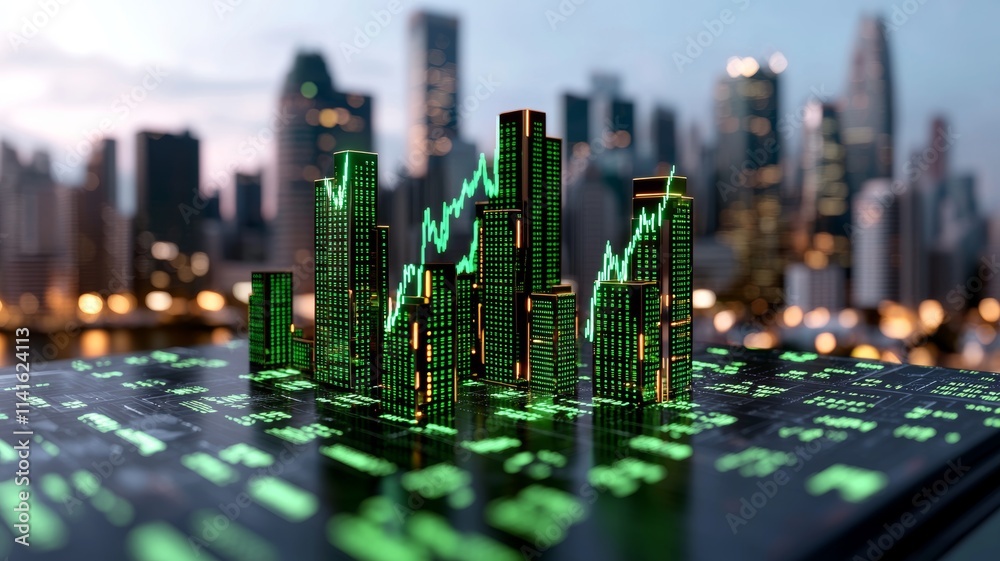 Cityscape Growth Stock Market Investment Financial Success Cityscape Growth Stock Market Investment Financial Success