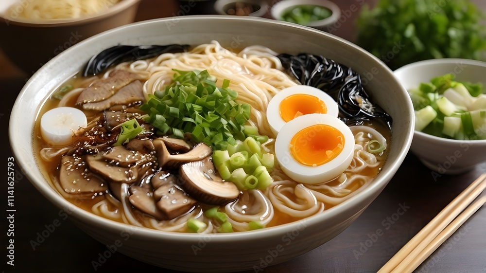 /imagine: A gourmet bowl of ramen with steaming broth, delicate noodles, and a variety of fresh toppings like spring onions, mushrooms, and sesame seeds. --ar 3:2 --v 4
/imagine: A gourmet bowl of ramen with steaming broth, delicate noodles, and a variety of fresh toppings like spring onions, mushrooms, and sesame seeds. --ar 3:2 --v 4