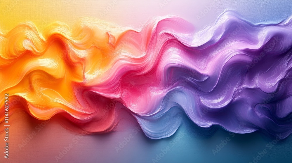 Vibrant abstract painting with colorful waves Vibrant abstract painting with colorful waves
