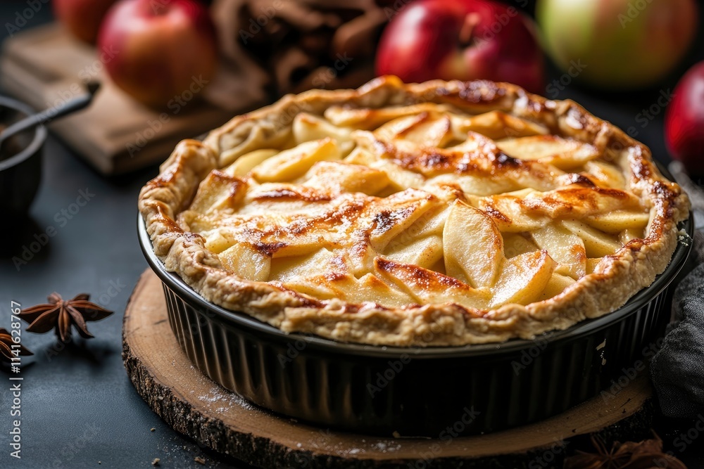 Homemade pie crust in pie plate. Cooking apple pie, dark background Homemade pie crust in pie plate. Cooking apple pie, dark background