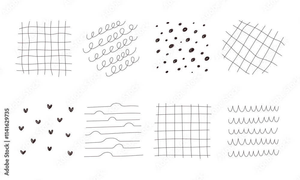 Naklejka premium 装飾 柄イラストセット