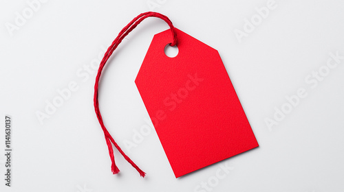 Red Gift Tag with String