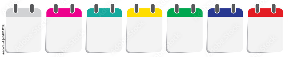 Colorful Daily Calendar icons set Colorful Daily Calendar icons set