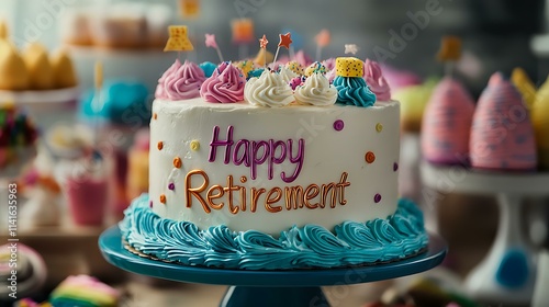 A close-up of a cake with 