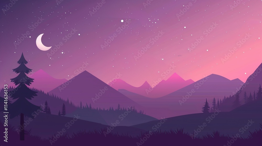 Night pink sky purple galactic background Night pink sky purple galactic background