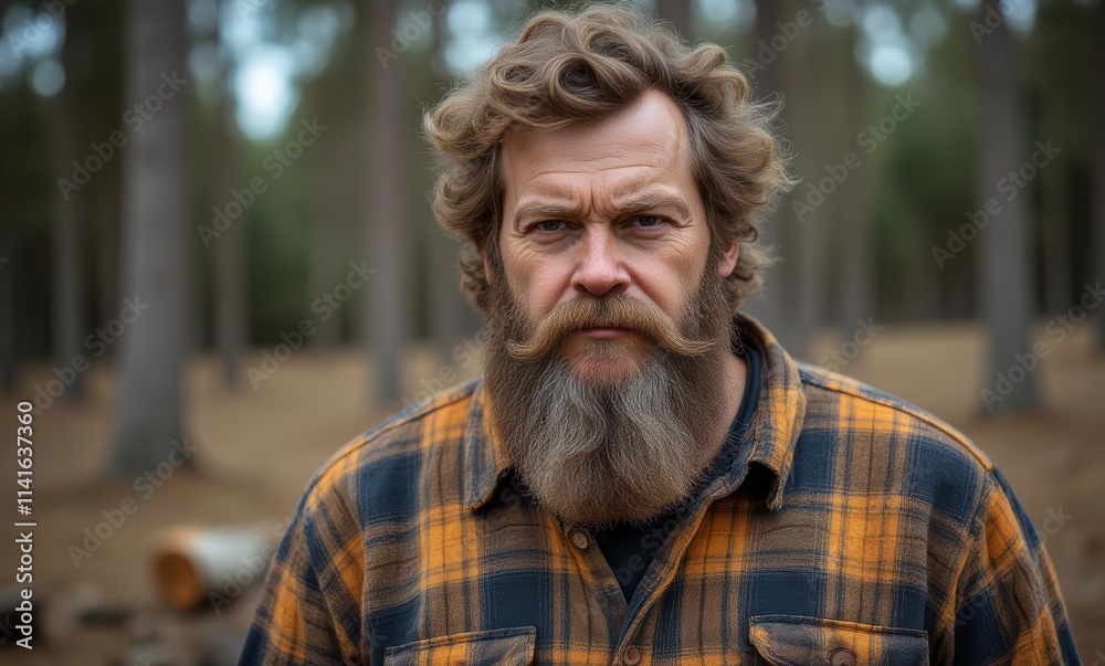 Caucasian man with a majestic beard Caucasian man with a majestic beard