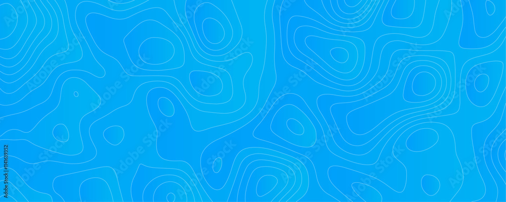 Abstract Black white and sky blue vector topographic map background. Lines Topographic contour lines vector map seamless pattern. thin curved wavy lines topology on a blue color background. Abstract Black white and sky blue vector topographic map background. Lines Topographic contour lines vector map seamless pattern. thin curved wavy lines topology on a blue color background.