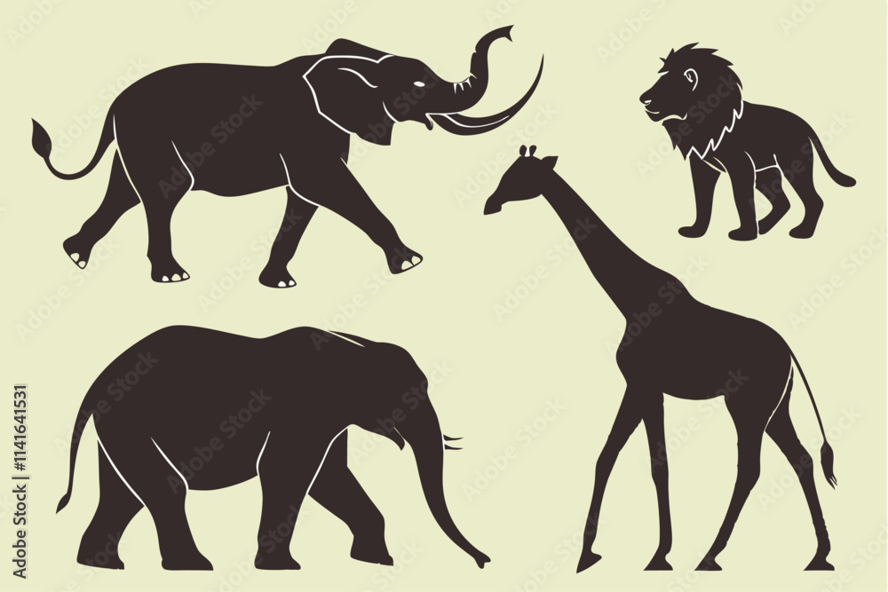 Fototapeta premium Animal silhouette vector design Eps