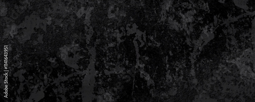 Panorama of Dark grey black slate grunge wall texture, texture of grainy dark concrete wall, black volcanic seamless grunge stone texture, ancient Black marble texture rock.