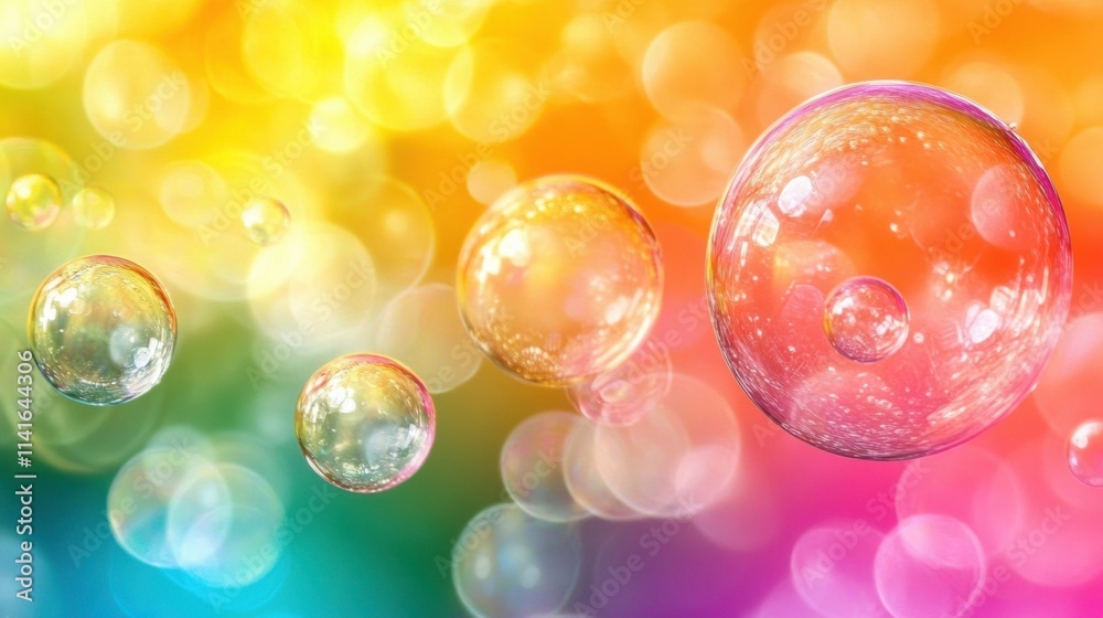 Colorful Blurred Background with Floating Soap Bubbles and Shimmering Lights Creating a Dreamy Atmosphere for Abstract Art and Design Projects Colorful Blurred Background with Floating Soap Bubbles and Shimmering Lights Creating a Dreamy Atmosphere for Abstract Art and Design Projects