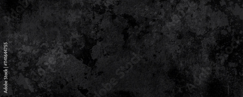 Panorama of Dark grey black slate grunge wall texture, texture of grainy dark concrete wall, black volcanic seamless grunge stone texture, ancient Black marble texture rock.