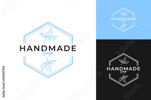Handmade soap logo for organic product health design template vector illustration