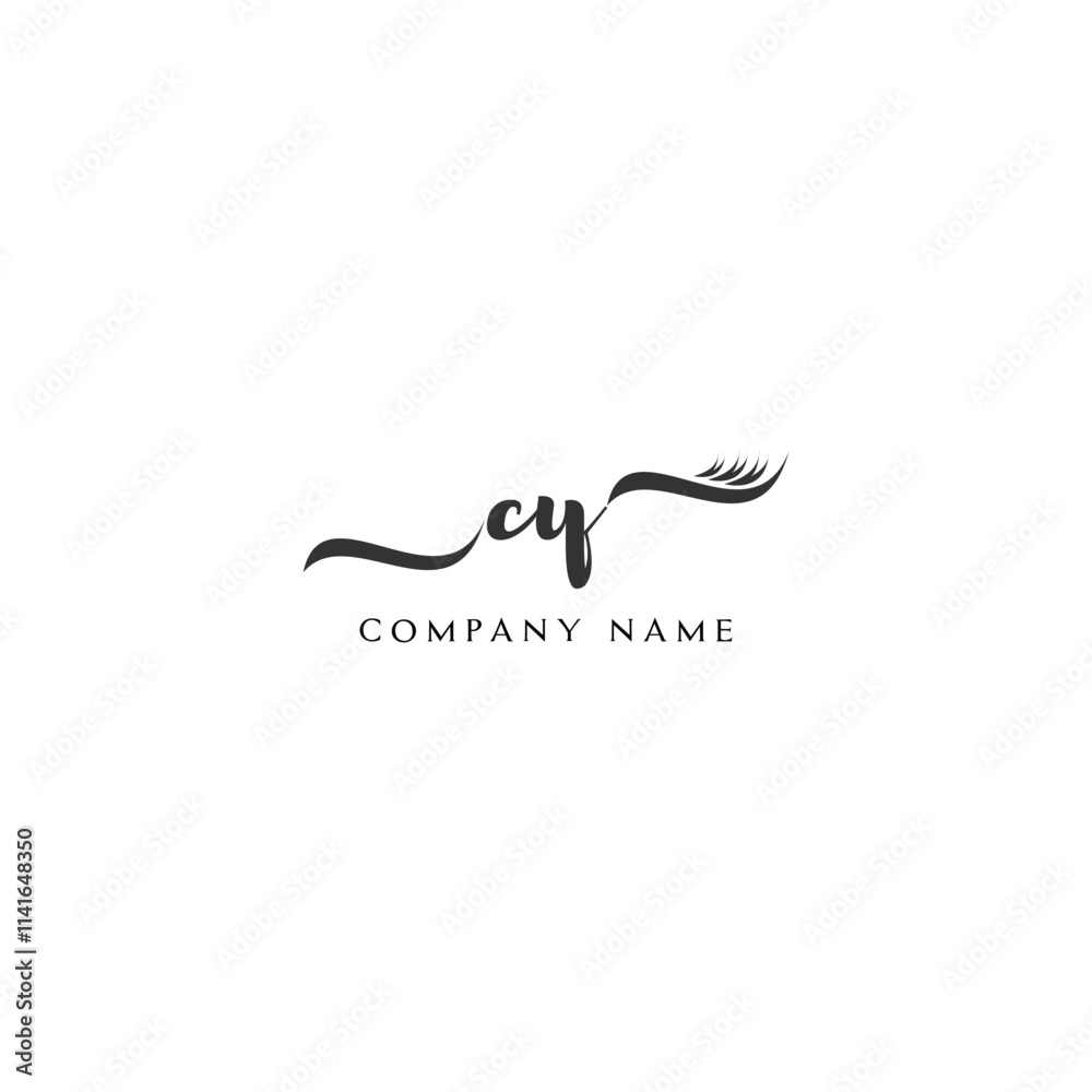 Fototapeta premium Minimalist CY Logo Design with Abstract Feather Element