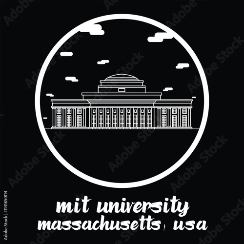 Circle Icon MIT University. Vector Illustration