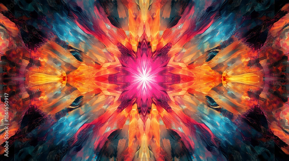 Obraz premium Colorful fantasy psychedelic abstract background wallpaper design on black background