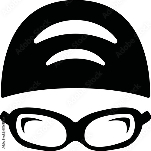 Simple vector icon swimming cap