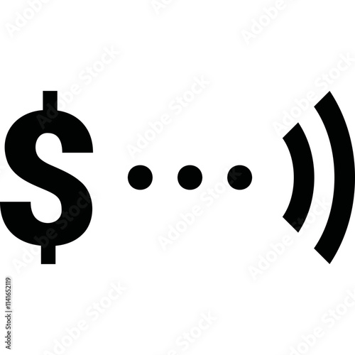 Simple vector icon contactless money
