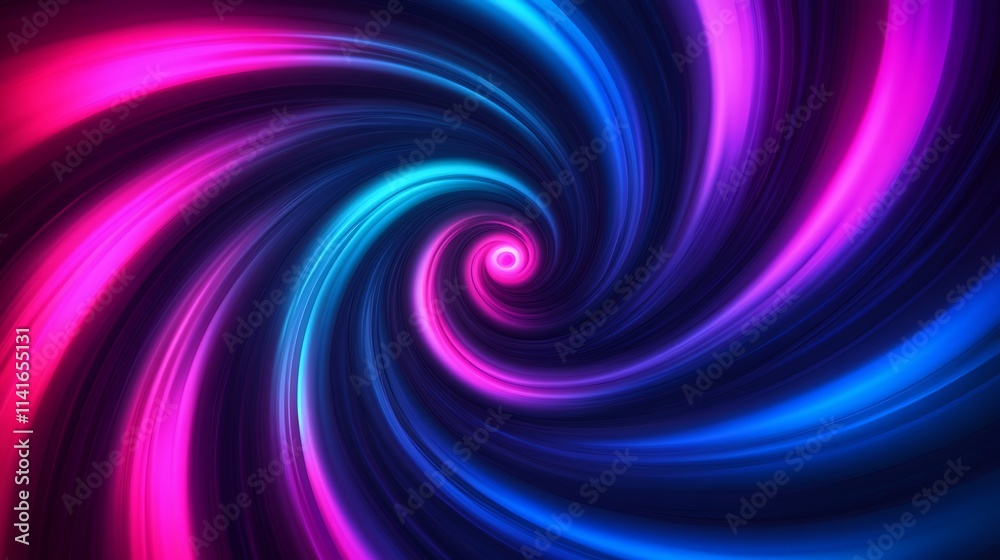 Neon Spiral Vortex: Abstract Digital Painting in Pink and Blue Hues. AI Generated Neon Spiral Vortex: Abstract Digital Painting in Pink and Blue Hues. AI Generated
