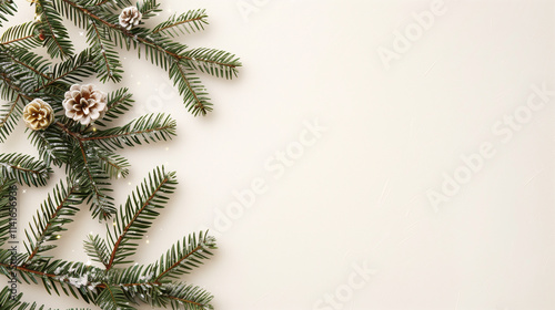 A serene and minimalist Christmas card with a light-colored background.