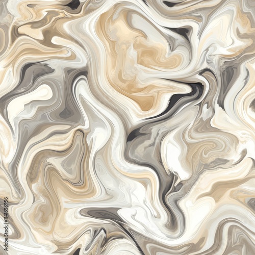 Muted Marble Mirage A seamless 2D pattern of soft marble swirls in neutral tones like beige, grey, and white  photo