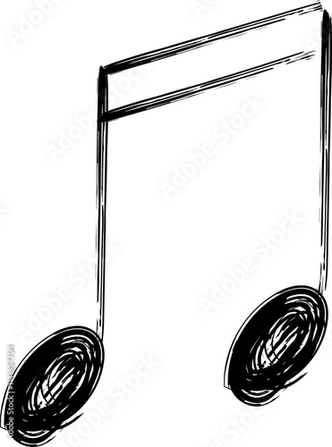 Sketch of a musical eighth note symbolizing rhythm and melody.